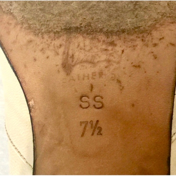 3/$40 DAVID TATE Womens Off-white Leather Preppy Kiltie Thick French Heels~7.5SS - Picture 10 of 10